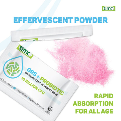TIMO ORS+ Probiotic Effervescent Powder Drink 5g X 30 Sachets Timo