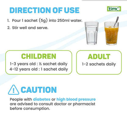 TIMO ORS+ Probiotic Effervescent Powder Drink 5g X 30 Sachets Timo