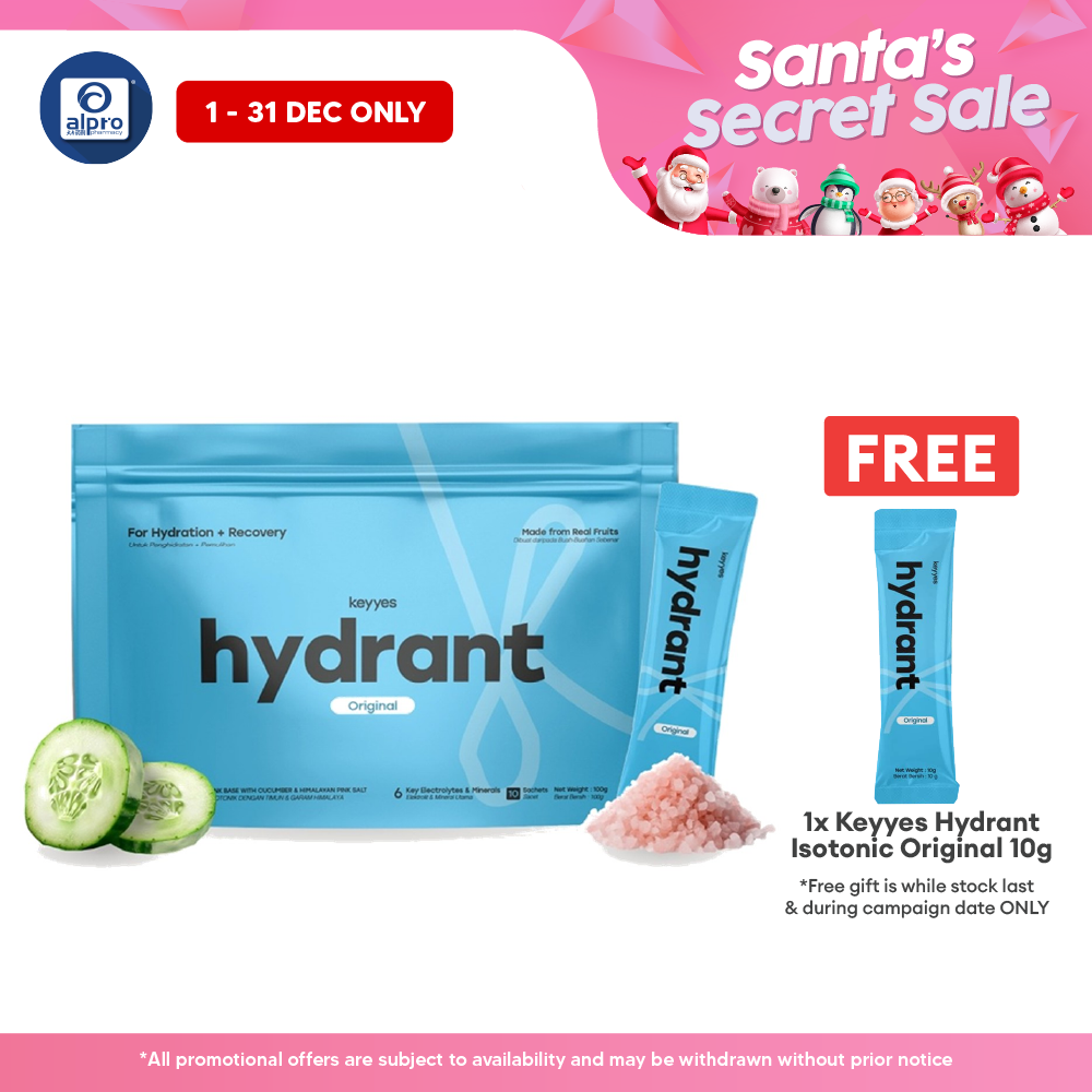 Keyyes Hydrant Isotonic Original 10g×10s | Rapid Rehydration & Recovery Alpro Pharmacy