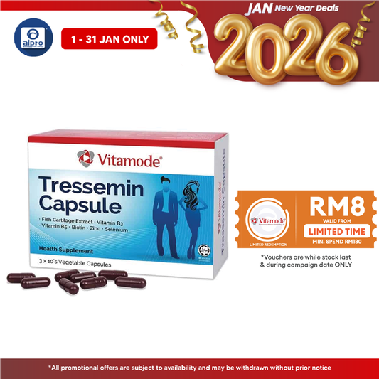 Vitamode Tressemin 520mg Capsule 30s| Nourishes Hair Follicles Alpro Pharmacy