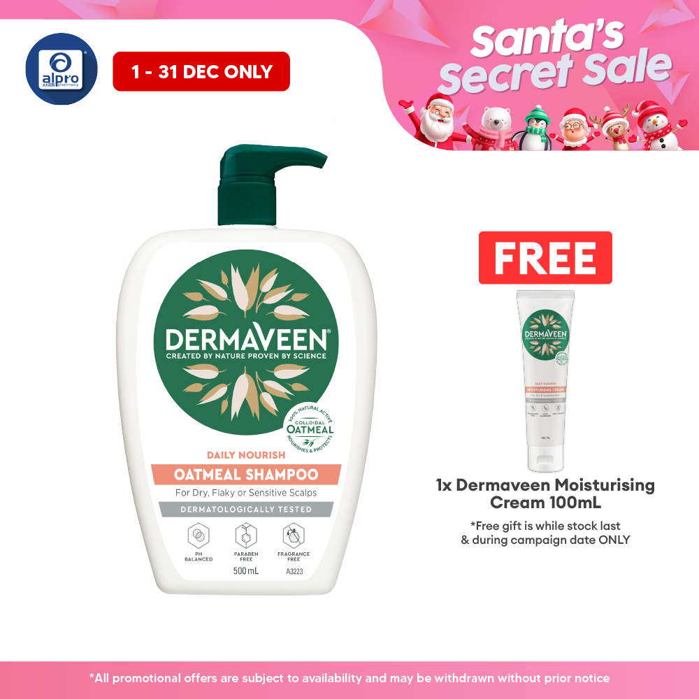 Dermaveen Oatmeal Shampoo 500ml | Nourish Sensitive Scalps Dermaveen