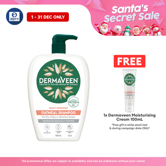 Dermaveen Oatmeal Shampoo 500ml | Nourish Sensitive Scalps Dermaveen
