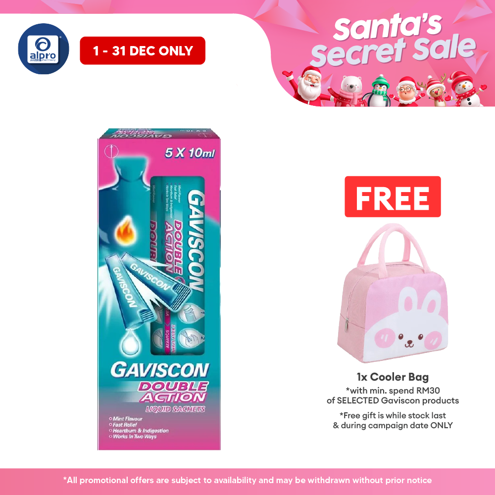 Gaviscon Double Action (sachet) 10ml 5s | For Heartburn and Indigestion Gaviscon