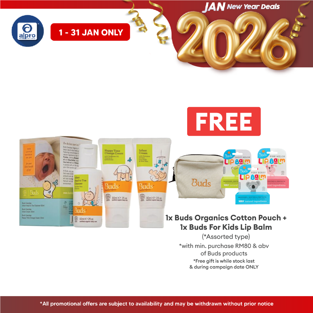 Buds Everyday Organics Baby Starter Kit (infant Head To Toe Cleanser 60ml + Infant Cream 30ml + Nappy Cream 30ml) Alpro Pharmacy