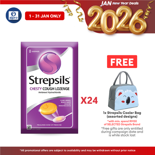 Strepsils Chesty Cough Lozenge 24x8s | Ambroxol Hydrochloride Strepsils