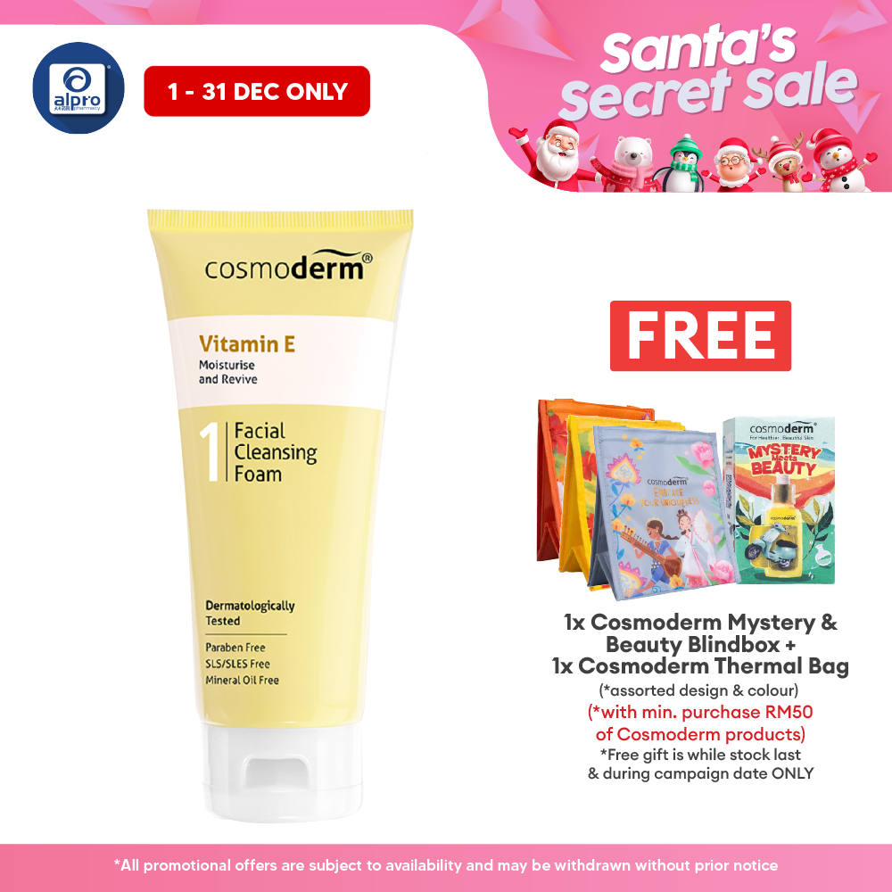 Cosmoderm Vitamin E Facial Cleansing Foam 125ml Cosmoderm