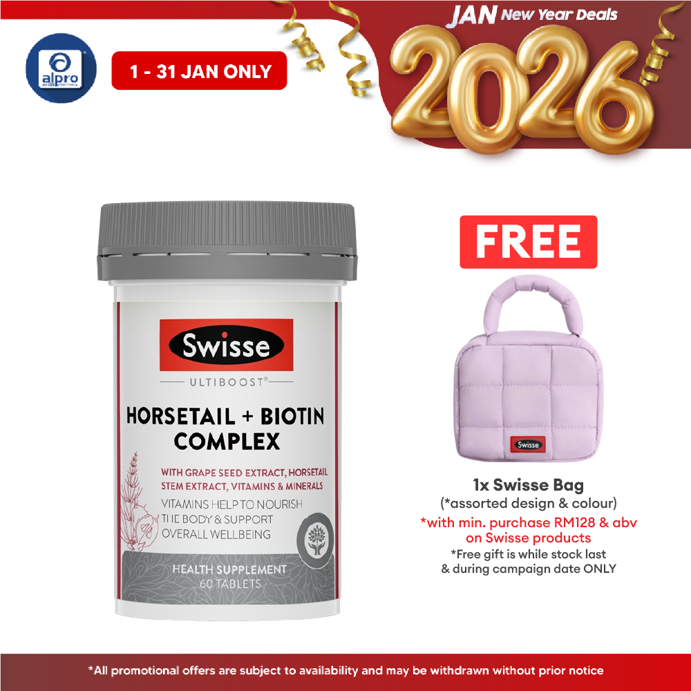 Swisse Ultiboost Horsetail with Biotin Complex 60s | Support Hair and Nail Growth Alpro Pharmacy