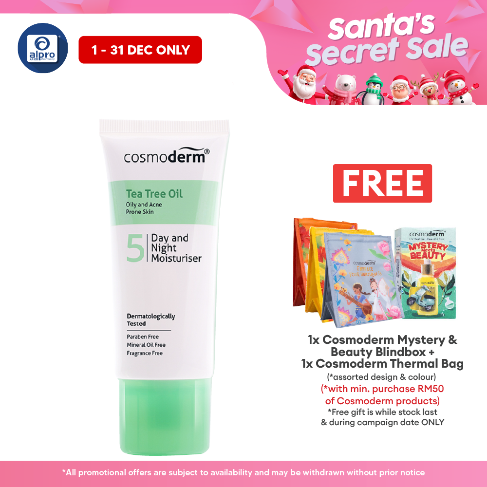 Cosmoderm Tea Tree Oil Day & Night Moisturiser SPF 15 PA+++ 50ml Alpro Pharmacy