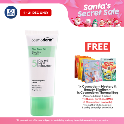 Cosmoderm Tea Tree Oil Day & Night Moisturiser SPF 15 PA+++ 50ml Alpro Pharmacy