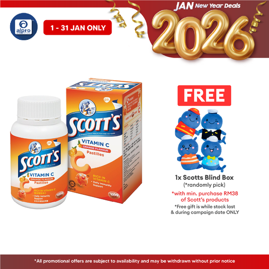 Scotts Vitamin C Pastilles (Orange) 50s | For Children Above 2 Years Old Scotts