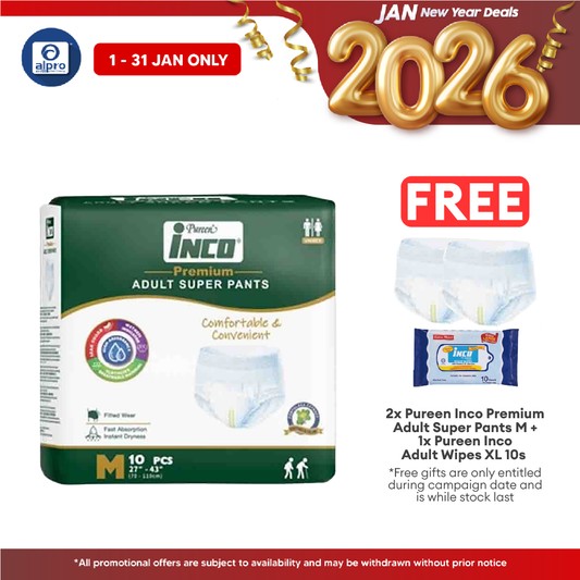 Pureen Inco Premium Adult Super Pants | Size: M (10 Pcs/pack) Pureen