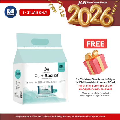 Applecrumby Purebasic Wipes 80s x 3pack Applecrumby
