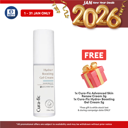 Cura-Fic Hydra+ Boosting Gel Cream 30g | Essential Daily Skin Moisturiser Cura-fic