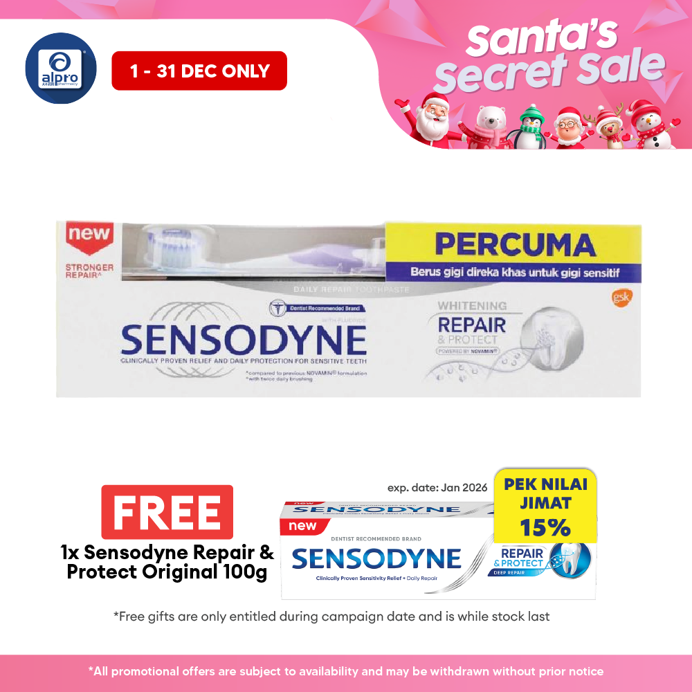 Sensodyne Repair & Protect Whitening 100g Free Toothbrush Sensodyne