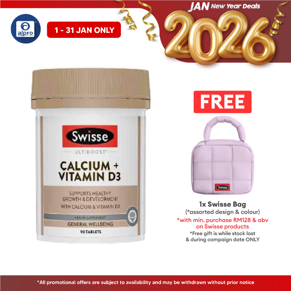 Swisse Ultiboost Calcium + Vitamin D 90s | Supports Healthy Bones Alpro Pharmacy