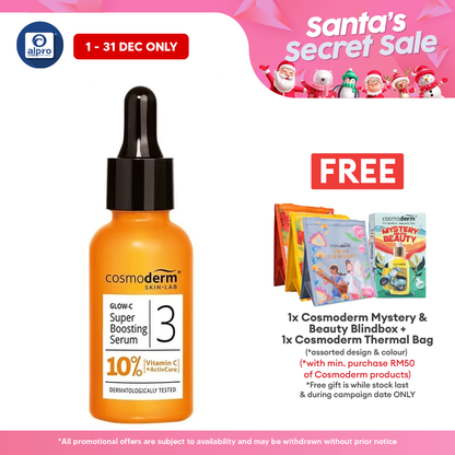 Cosmoderm Glow-C Super Boosting Serum 5000mg 30ml | Lighten Dark Spot Cosmoderm