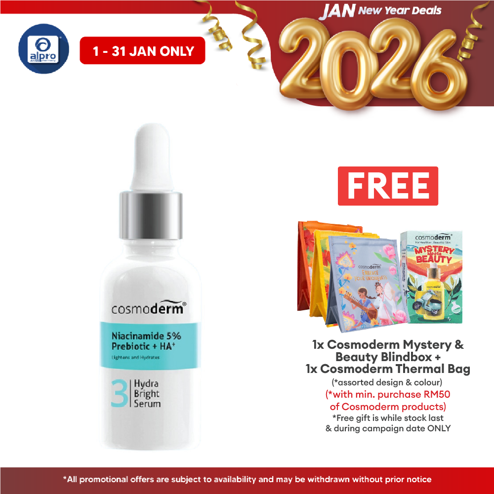 Cosmoderm Niacinamide Hydra Bright Serum 30ml | Best To Soothe And Lighten Skin Cosmoderm