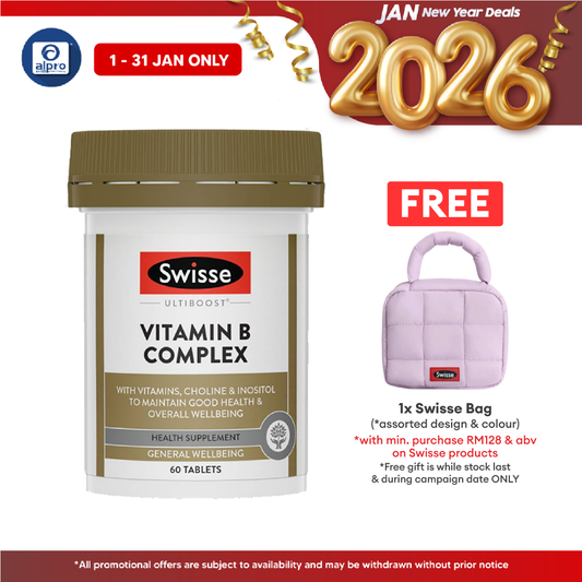 Swisse Ultiboost Vitamin B Complex 60s | Energy-Yielding Metabolism and Relieve from Tiredness Alpro Pharmacy