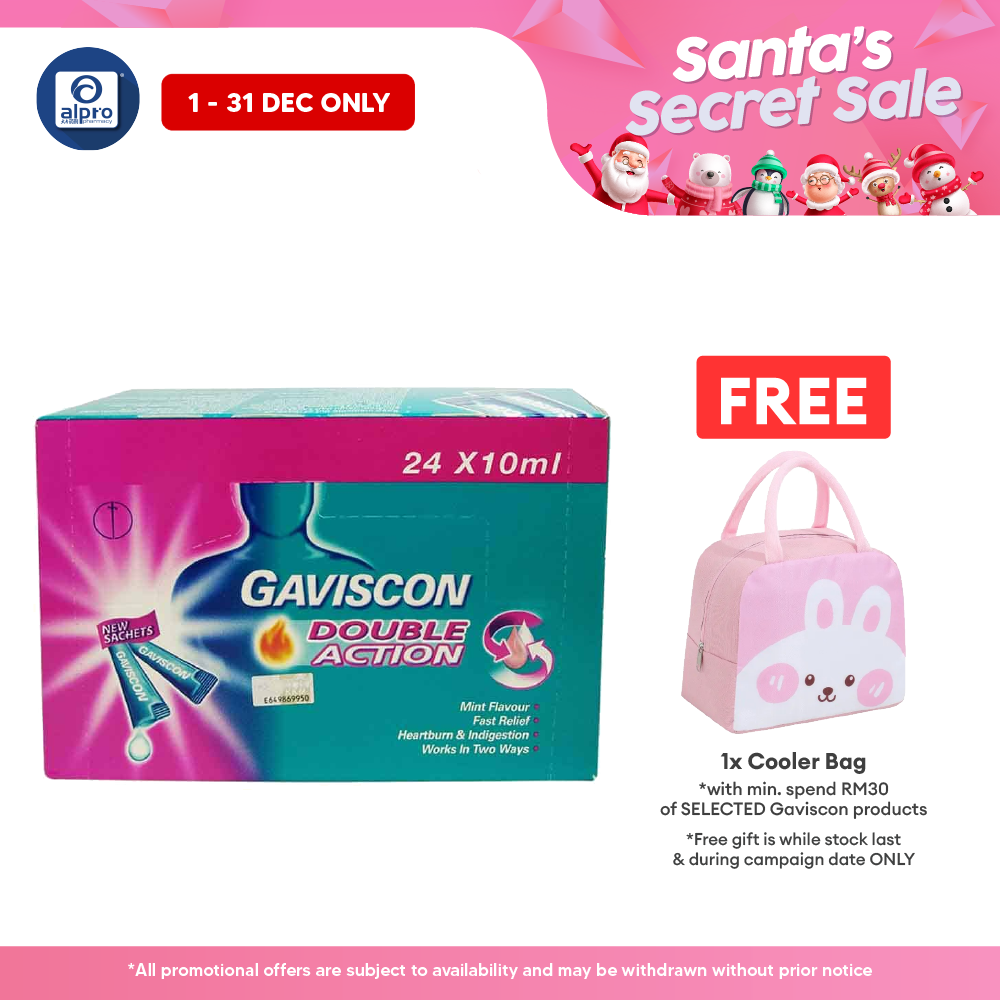 Gaviscon Double Action (sachet) 10ml 24s | Neutralises Excess Stomach Acid to Alleviate Discomfort Gaviscon