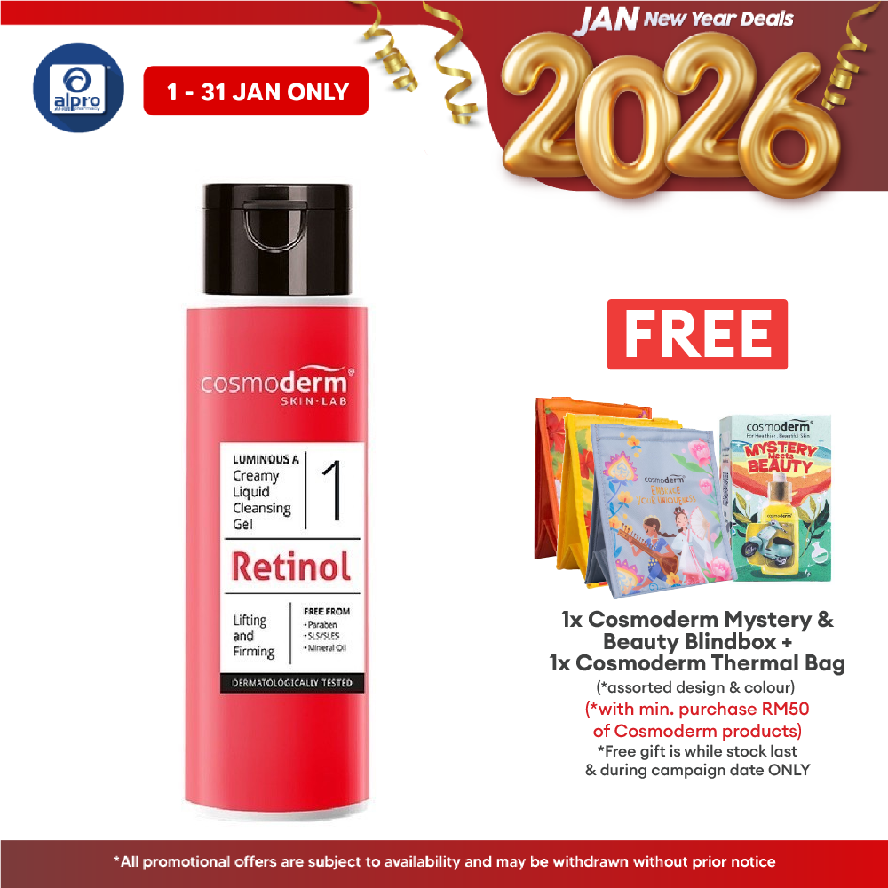 Cosmoderm Luminous A Creamy Liquid Cleansing Gel 120ml | Prevent Anti-aging Process Alpro Pharmacy