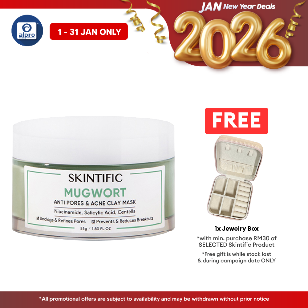 Skintific Mugwort Anti Pores & Acne Clay Mask 55g | Relieve Acne, Moisturizing, Oil Control Skintific