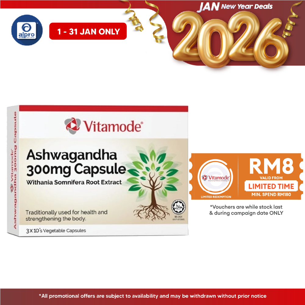 Vitamode Ashwagandha 300mg Capsule 3x10s | Promotes Balance and Increase Energy Levels Vitamode