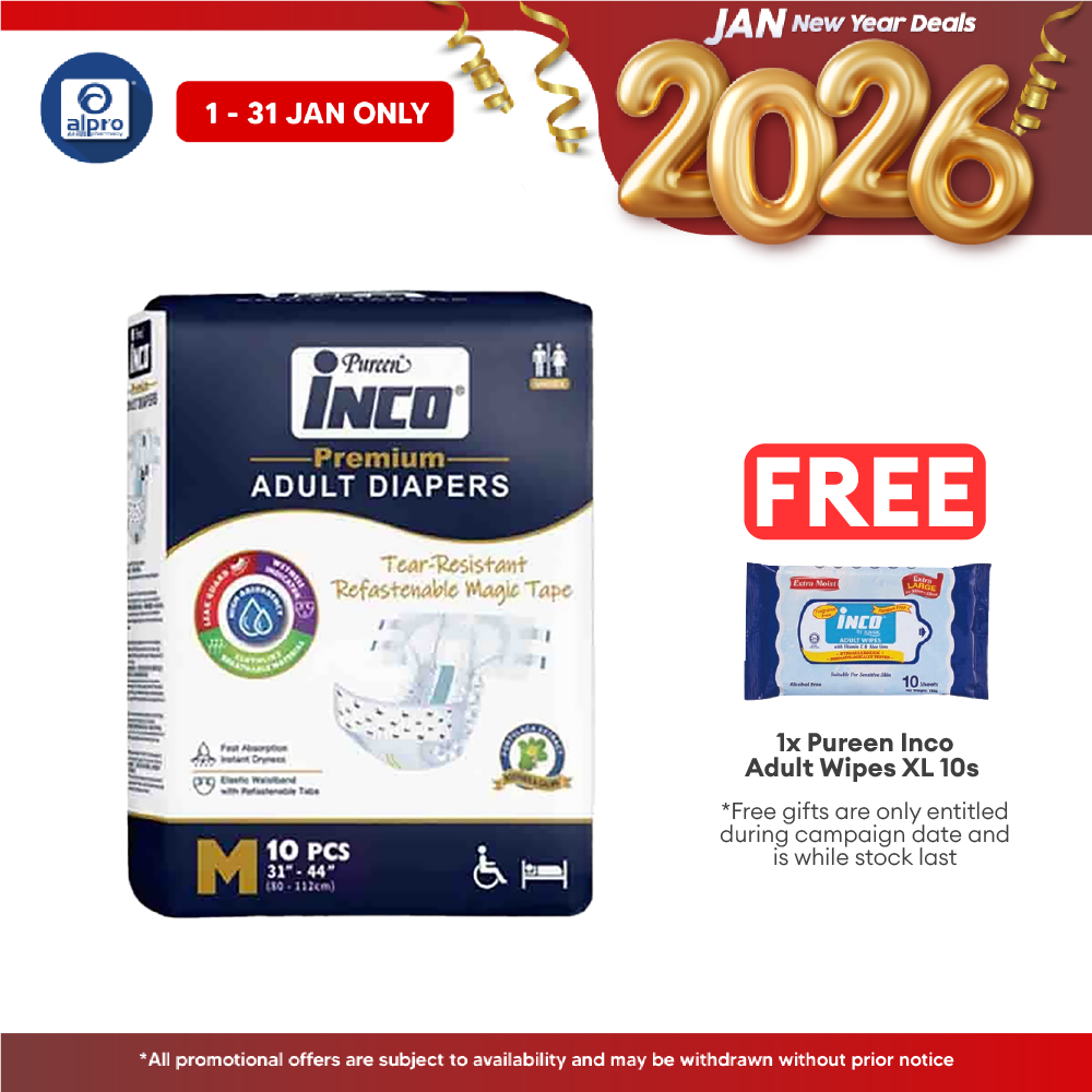 Pureen Inco Premium Adult Diapers | Size: M Alpro Pharmacy