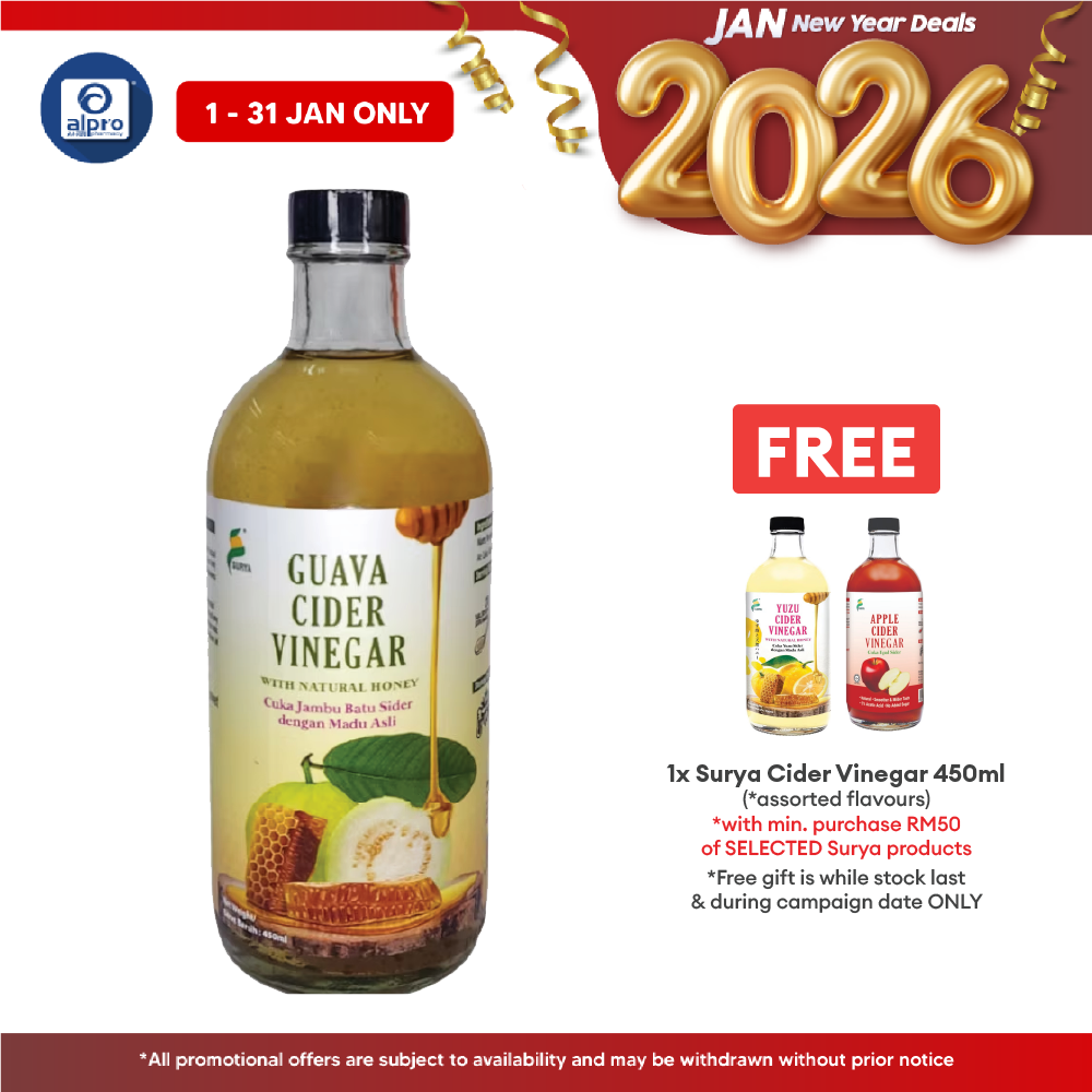 Surya Guava Cider Vinegar With Natural Honey 450ml | Enriched With Natural Goodness Alpro Pharmacy