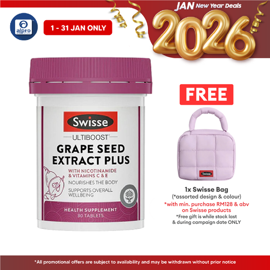 Swisse Ultiboost Grape Seed Plus 30s | Support Collagen Formation, Skin Health And Antioxidant Activity Swisse