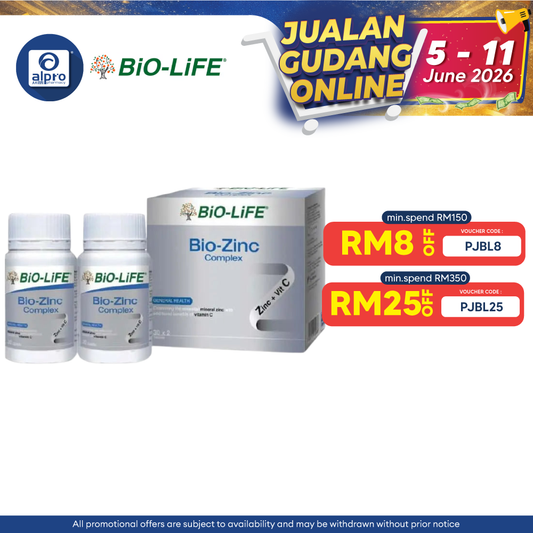 Bio-Life Bio-Zinc Complex 2x30s (Exp: 1/2025) Bio-life