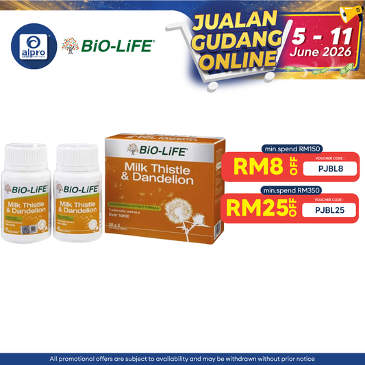 Bio-life Milk Thistle & Dandelion 2x30s | Liver Health Bio-life