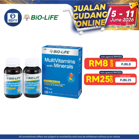 BiO-LiFE Multivitamins + Minerals | 2x100s (Exp: 2/2025) Bio-life