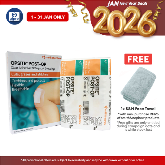 S&N Opsite Post-Op Clear Adhensive Waterproof Dressings 8.5cm x 9.5cm 3s Smith&nephew