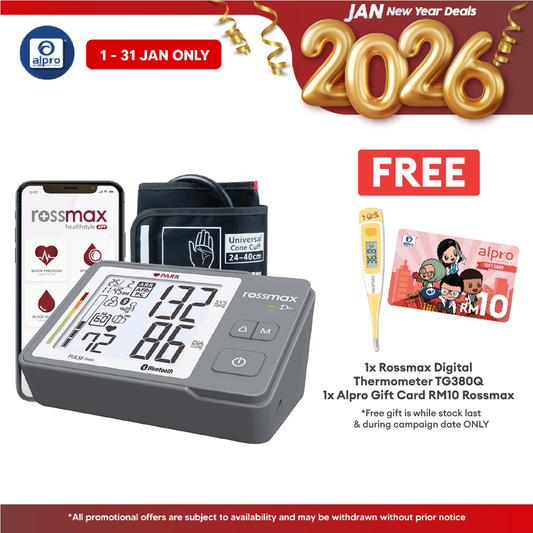 Rossmax Z5 Blood Pressure Monitor (PARR) | With Bluetooth And Type C USB Alpro Pharmacy