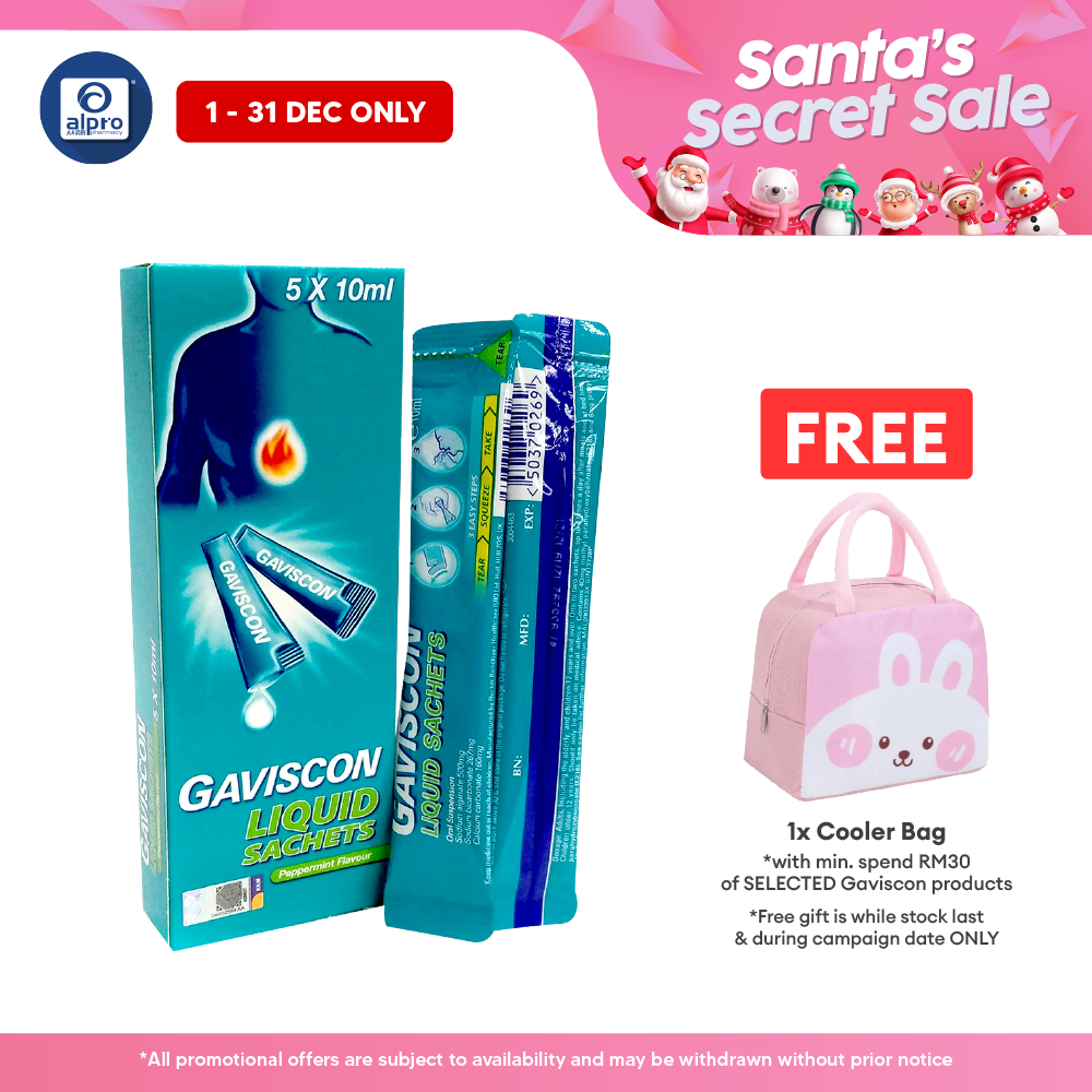 Gaviscon Peppermint (Sachet) 10ml 5s | Soothes Heat Burn & Indigestion Gaviscon