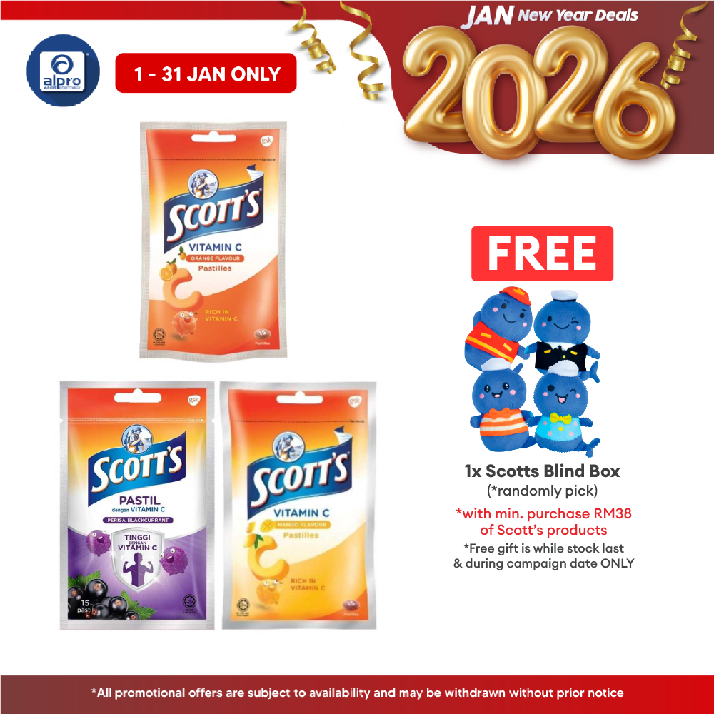 Scotts Vitamin C Zipper Pack 15s (Orange / Mango / Blackcurrant / Mixed Berries) Scotts