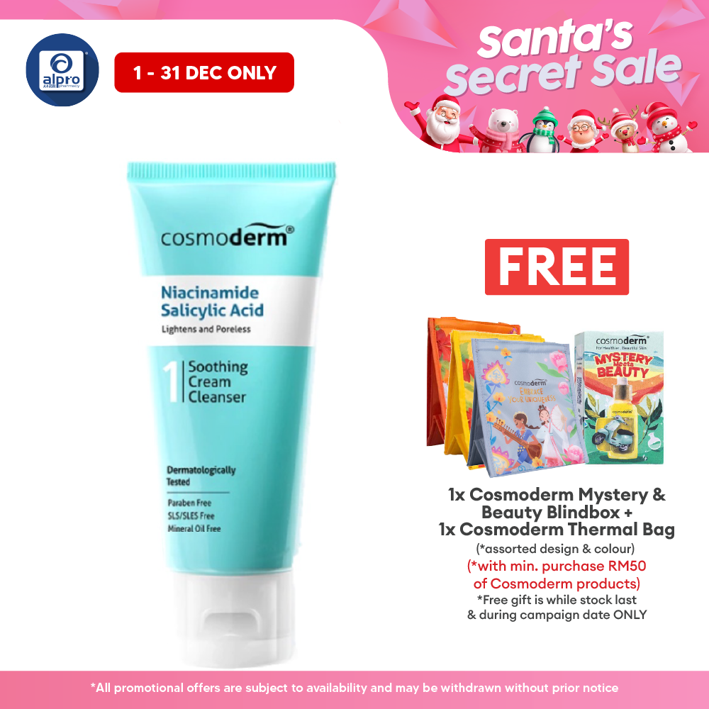 Cosmoderm Niacinamide Soothing Cream Cleanser 125ml | Suitable For Oily Skin Cosmoderm