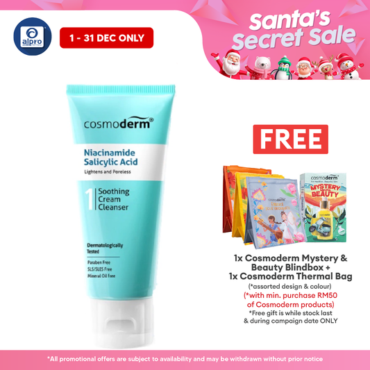 Cosmoderm Niacinamide Soothing Cream Cleanser 125ml | Suitable For Oily Skin Cosmoderm