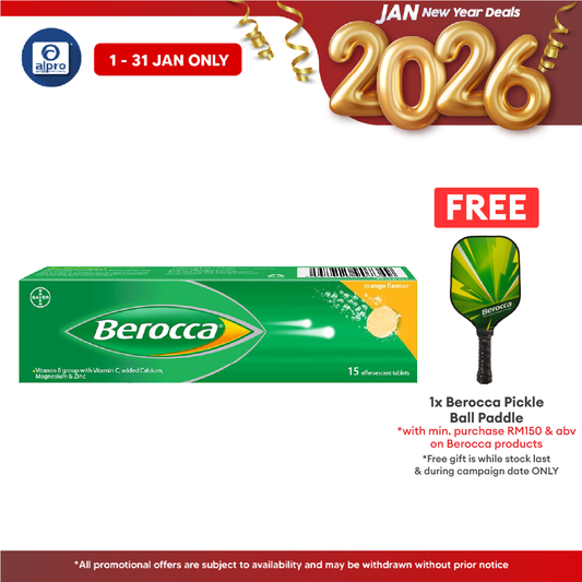 Berocca Effervescent Vitamin C Mango 15s | Helps Release Energy Alpro Pharmacy