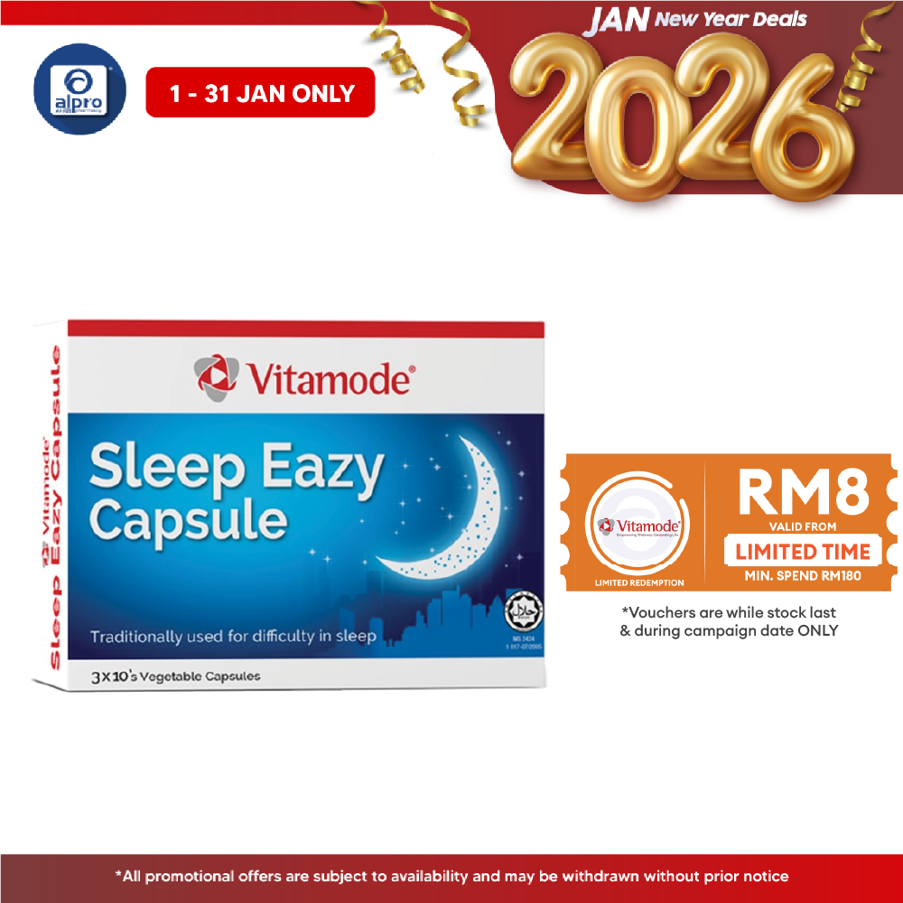 Vitamode Sleep Eazy Cap 3x10s| Improves Sleep Quality Alpro Pharmacy