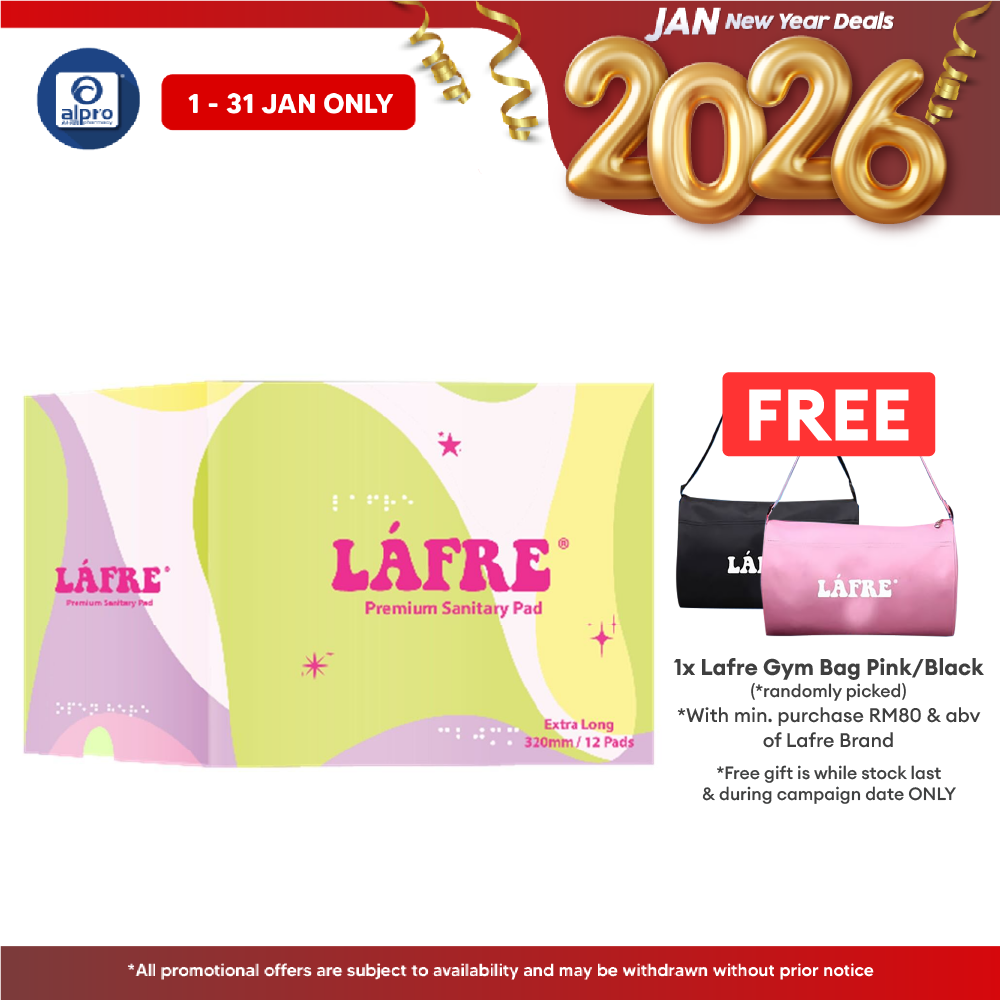 Lafre Sanitary Pads Extra Long 320mm 12s | Lady Anion Far-IR Layer for Strong and Healthy Skin Lafre