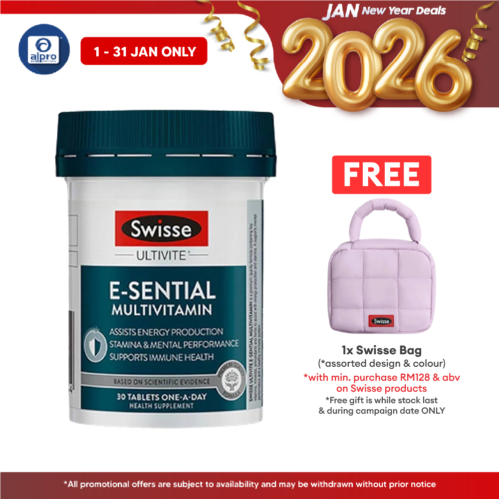 Swisse Ultivite E-sential Multivitamin Plus 30 Tabs | Supports Mental Performance And A Healthy Immune System Swisse