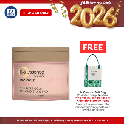 Bio-Essence Bio-Gold 24K Rose Gold Toning Pad 70s | with Ejitsu Rose Extract Alpro Pharmacy
