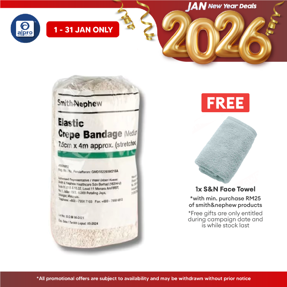 S&n Elastic Crepe Bandage (medium) 7.5cmx4m 1s Alpro Pharmacy