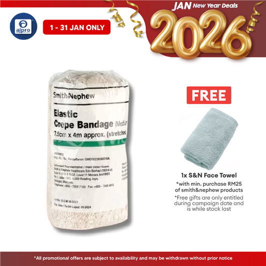 S&n Elastic Crepe Bandage (medium) 7.5cmx4m 1s Alpro Pharmacy