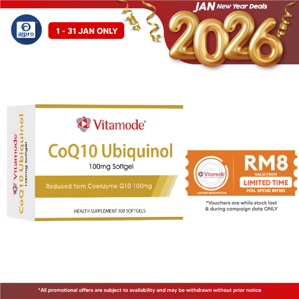 Vitamode CoQ10 Ubiquinol Capsule 100mg 100s | Provides Natural Sustainable Energy Vitamode