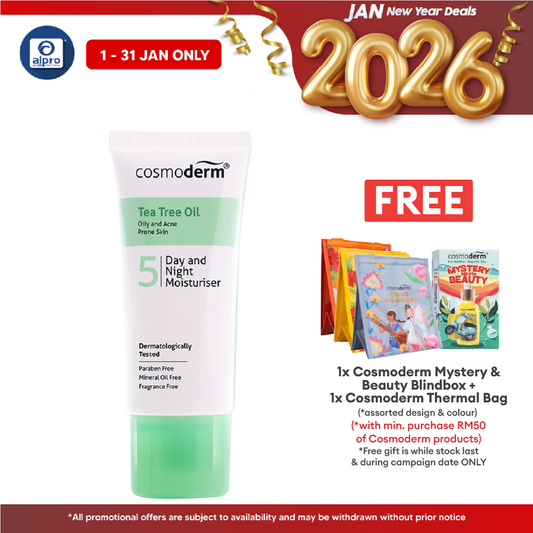 Cosmoderm Tea Tree Oil Day & Night Moisturiser SPF 15 PA+++ 50ml Alpro Pharmacy