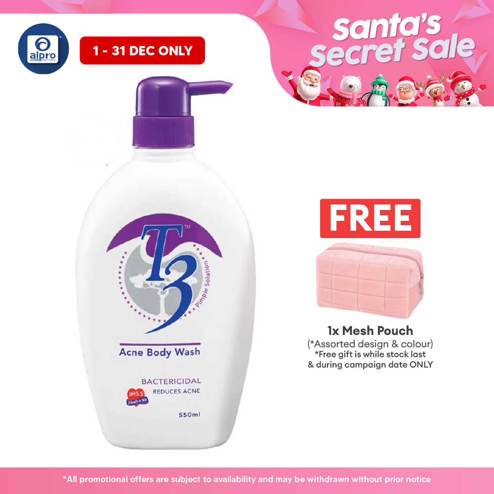 T3 Acne Body Wash 550ml | Helps Reduce Body Acne T3