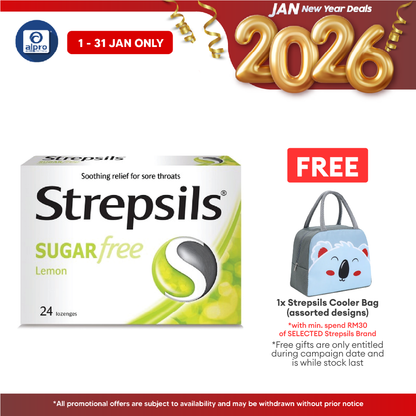 Strepsils Lemon Sugar Free 24s | Symptomatic Mouth and Throat Relief Strepsils