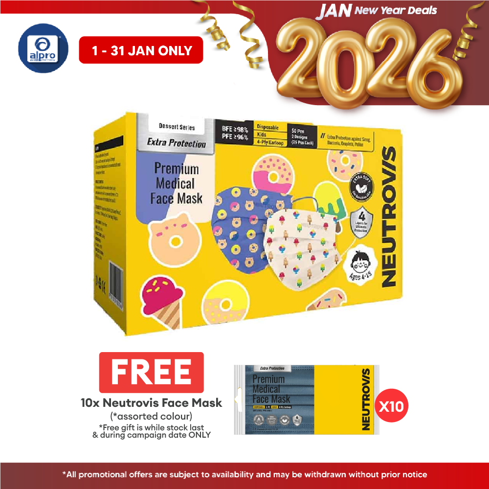 Neutrovis Kids (Ice Cream & Donut) Premium Medical 4Ply Face Mask 50s Alpro Pharmacy